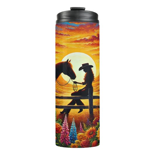 Bouteilles Isothermes Cowgirl Summer - Coucher de soleil, Sass & Charme  (Devant)