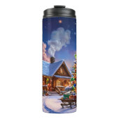 Bouteilles Isothermes Cozy Christmas Cabin Snowy Forest (Devant)
