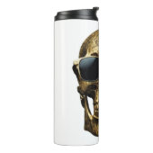 Bouteilles Isothermes Crâne 3D métallique gravé en or avec lunettes de s (Tourné sur la gauche)