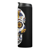 Bouteilles Isothermes Crâne à sucre rose jaune sur noir (Tourné sur la droite)