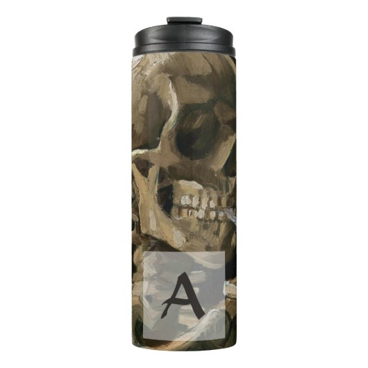 Bouteilles Isothermes Crâne avec brûler la cigarette Van Gogh Monogramme (Devant)