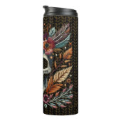 Bouteilles Isothermes Crâne de sucre brodé Fleurs d'automne Pastel gothi (Tourné sur la droite)