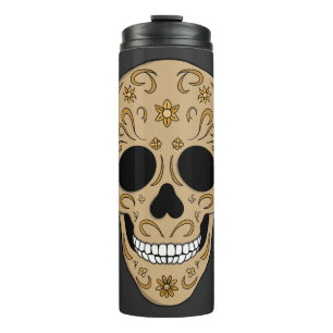 Bouteilles Isothermes Crâne de sucre floral Dia de los Muertos