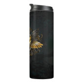 Bouteilles Isothermes Crâne d'oiseaux dorés sur arrière - plan noir (Tourné sur la droite)