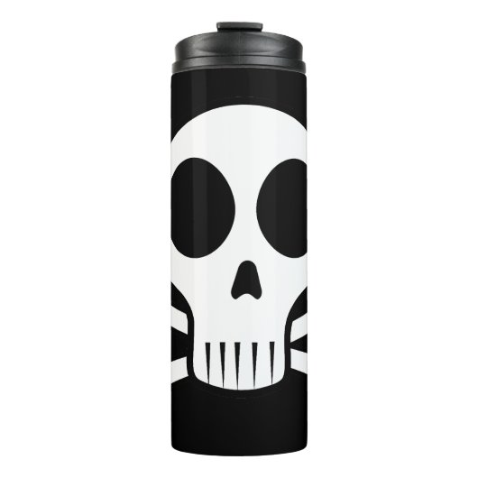 Bouteilles Isothermes crâne effrayant sur fond noir (Devant)