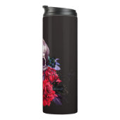 Bouteilles Isothermes Crâne et Rose : Aquarelle florale foncée. (Tourné sur la droite)