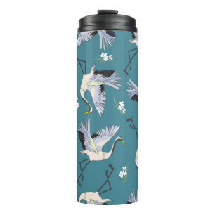 Bouteilles Isothermes crane, pattern, illustration flying bird flower