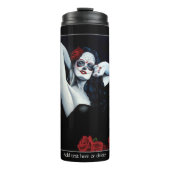 Bouteilles Isothermes Crâne sucre Roses rouges Noir (Devant)