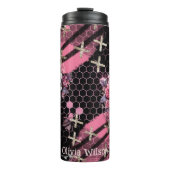 Bouteilles Isothermes Crânes et Rose Parties scintillant d'argent or Hal (Devant)