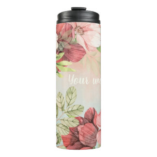 Bouteilles Isothermes Créez vos propres fleurs rose et rouge Floral