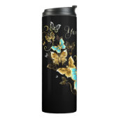 Bouteilles Isothermes Créez vos propres papillons bleus et or (Tourné sur la gauche)