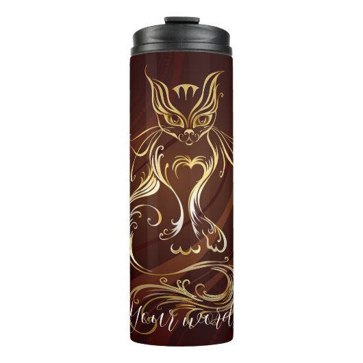 Bouteilles Isothermes Créez votre propre chat rouge et or (Devant)