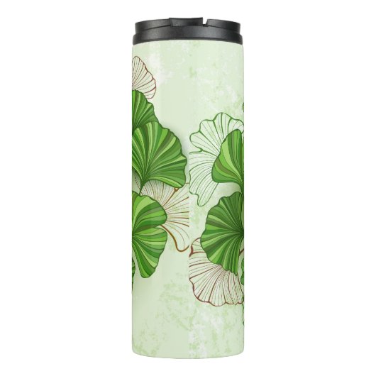 Bouteilles Isothermes Créez votre propre Coeur Feuille Gingko Vert (Dos)