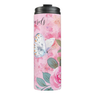 Bouteilles Isothermes Créez votre propre papillon et vos roses roses ros