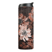 Bouteilles Isothermes Crème, fleurs de teracote sur un arrière - plan br (Tourné sur la gauche)