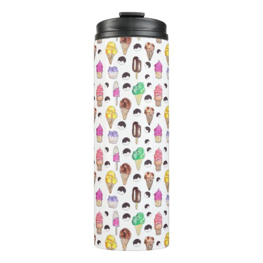 Bouteilles Isothermes Crème glacée Flavours Aquarelle Motif (Devant)