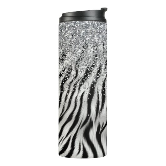 Bouteilles Isothermes Crème or Parties scintillant brillante Zebra Print (Tourné sur la gauche)