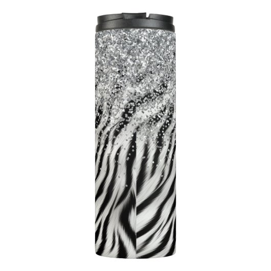 Bouteilles Isothermes Crème or Parties scintillant brillante Zebra Print (Dos)