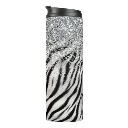 Bouteilles Isothermes Crème or Parties scintillant brillante Zebra Print (Tourné sur la droite)