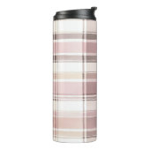 Bouteilles Isothermes Crème Rose Rouge Brun Rayures Noël (Tourné sur la gauche)