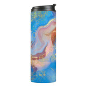 Bouteilles Isothermes Crimson, Blush, Blue and Gold Marbled Alcohol Ink (Tourné sur la gauche)