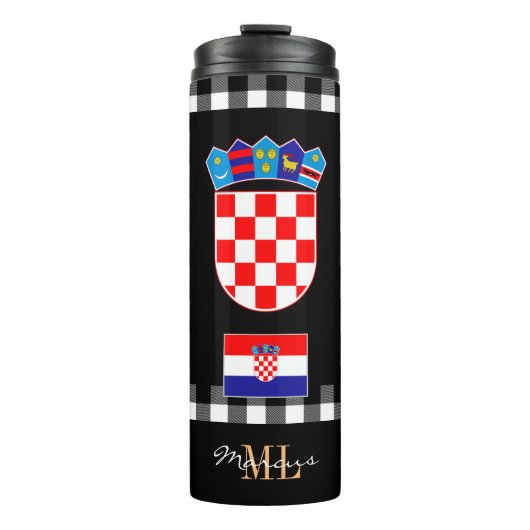 Bouteilles Isothermes Croatie patriotique voyage Mug, Drapeau croate (Devant)