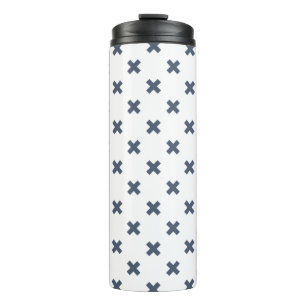 Bouteilles Isothermes Crochets bleu-gris sur blanc
