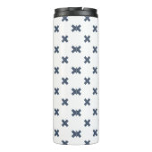 Bouteilles Isothermes Crochets bleu-gris sur blanc (Dos)