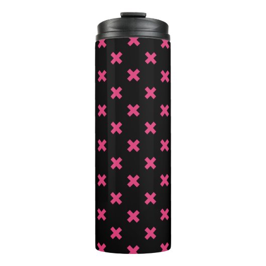 Bouteilles Isothermes Crochis Fuchsia sur noir (Devant)