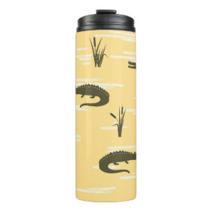 Bouteilles Isothermes Crocodiles vintages : Motif jaune sans joint