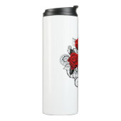 Bouteilles Isothermes Croissant mécanique avec roses rouges (Tourné sur la gauche)