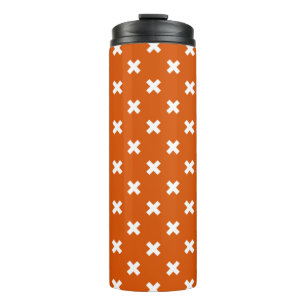 Bouteilles Isothermes Croix blanche coutures sur orange brûlé
