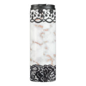 Bouteilles Isothermes Croix de dentelle noire sur marbre (Dos)