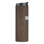 Bouteilles Isothermes Croix métallique sur cuir foncé (Tourné sur la gauche)