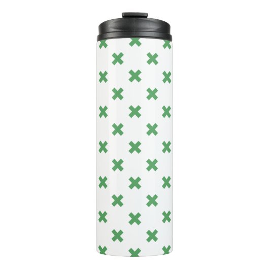 Bouteilles Isothermes Croix verte coutures sur blanc (Devant)