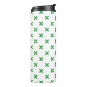 Bouteilles Isothermes Croix verte coutures sur blanc (Tourné sur la gauche)