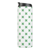Bouteilles Isothermes Croix verte coutures sur blanc (Tourné sur la droite)