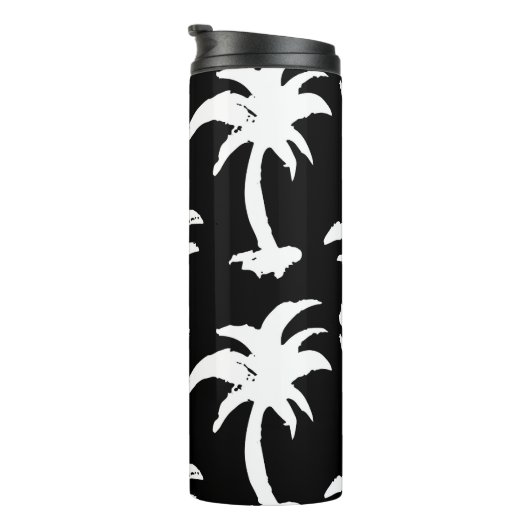 Bouteilles Isothermes Croquez palmiers, ananas, motif monochrome. (Tourné sur la droite)