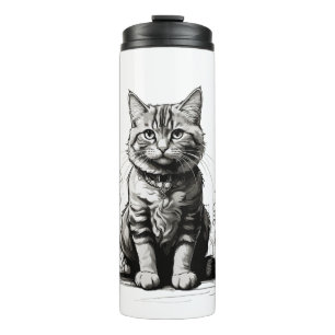 Bouteilles Isothermes Croquis au crayon de chat mignon