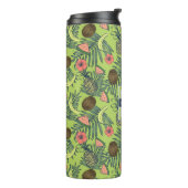 Bouteilles Isothermes Croquis de fruit tropical sur le motif vert (Tourné sur la gauche)