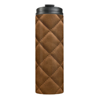 Bouteilles Isothermes Cuir Brown, dessin motif rhombus