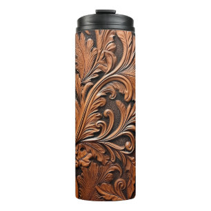 Bouteilles Isothermes Cuir brun embouti