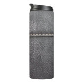 Bouteilles Isothermes Cuir noir cousu avec couture blanche (Tourné sur la droite)