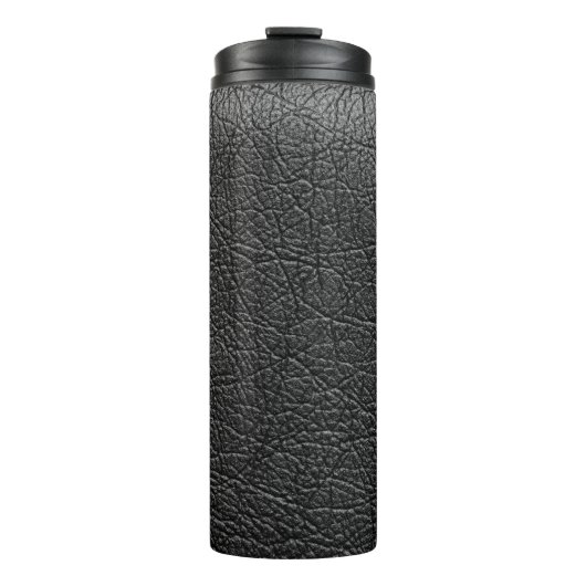 Bouteilles Isothermes Cuir noir : texture de closeup transparente. (Devant)