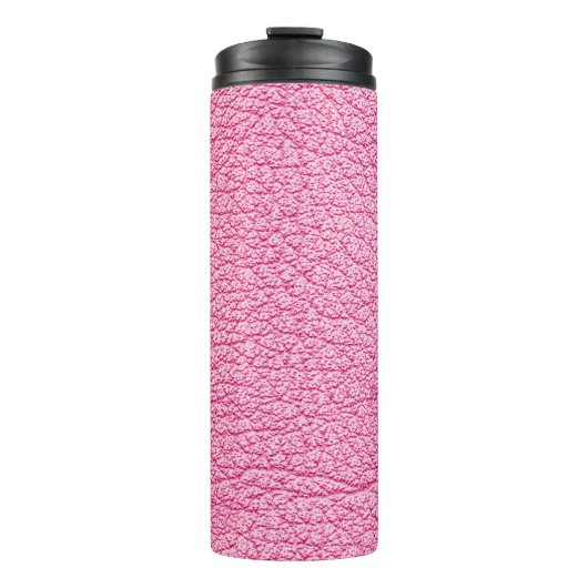 Bouteilles Isothermes Cuir rose gros plan, arrière - plan texturé. (Devant)