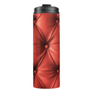 Bouteilles Isothermes Cuir rouge texturé : Détails du matériau