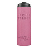 Bouteilles Isothermes Cuir végétal rose embelli (Devant)