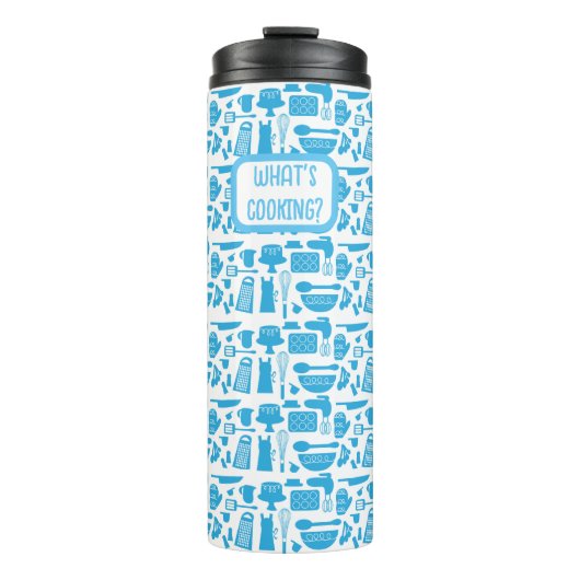 Bouteilles Isothermes Cuisine bleue personnalisée Kitsch Fun Art Motif (Devant)