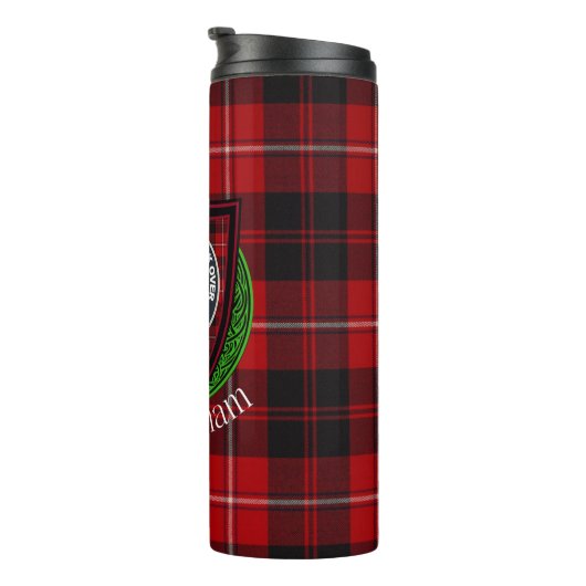 Bouteilles Isothermes Cunningham Scottish Clan Tartan & Crest (Tourné sur la droite)