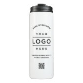 Bouteilles Isothermes Custom Business Name QR Code Logo White Branded (Devant)